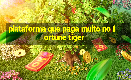 plataforma que paga muito no fortune tiger