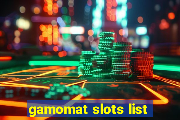 gamomat slots list