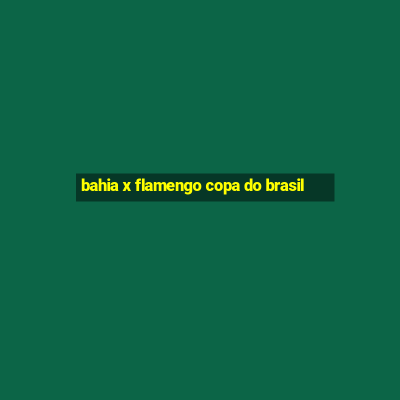 bahia x flamengo copa do brasil