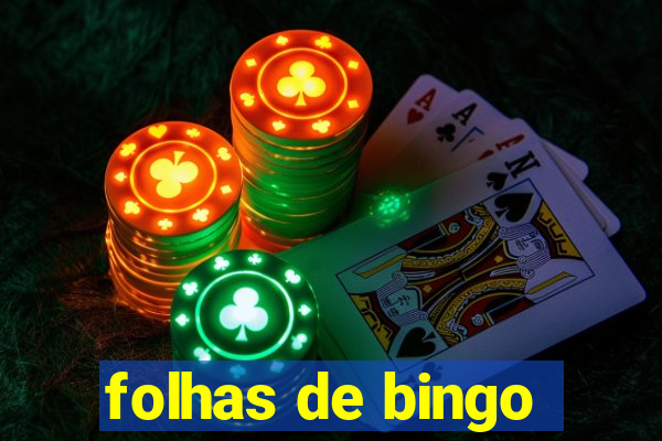 folhas de bingo