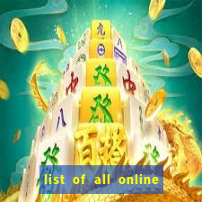 list of all online bingo sites