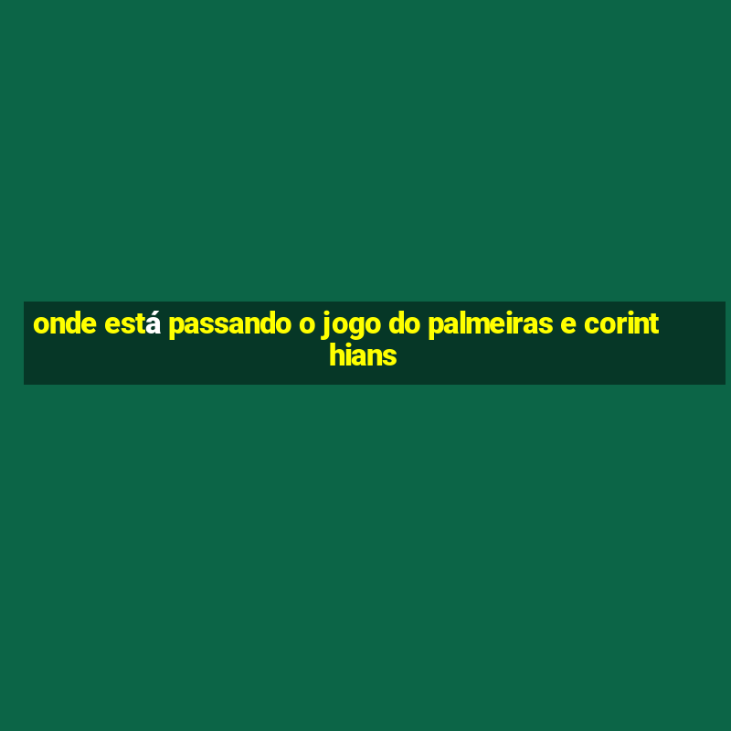 onde está passando o jogo do palmeiras e corinthians