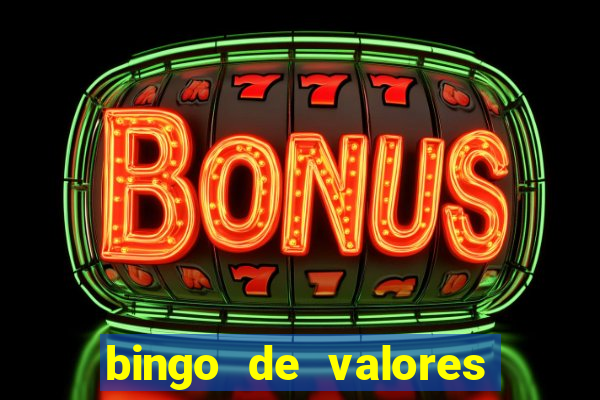 bingo de valores para imprimir