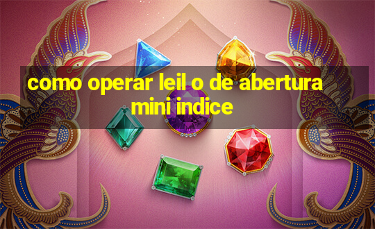 como operar leil o de abertura mini indice