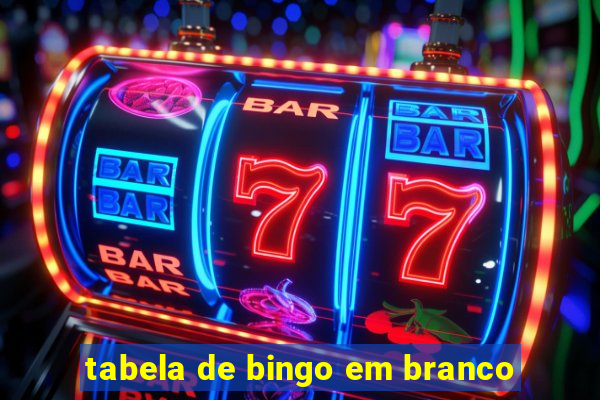 tabela de bingo em branco