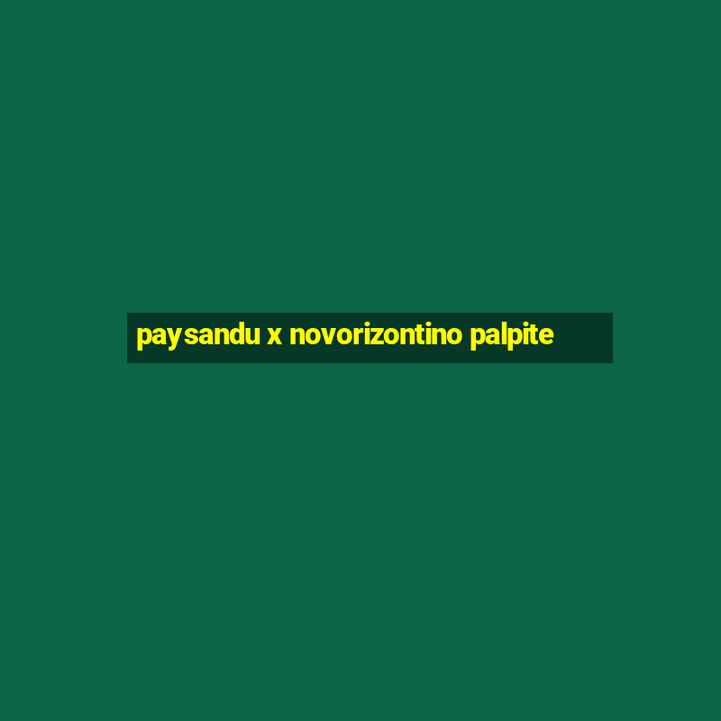 paysandu x novorizontino palpite