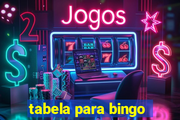 tabela para bingo