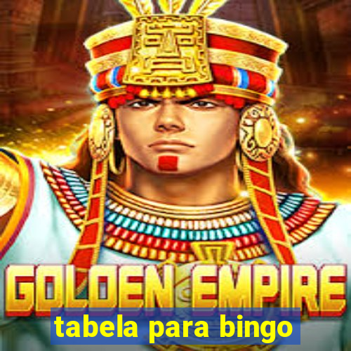 tabela para bingo