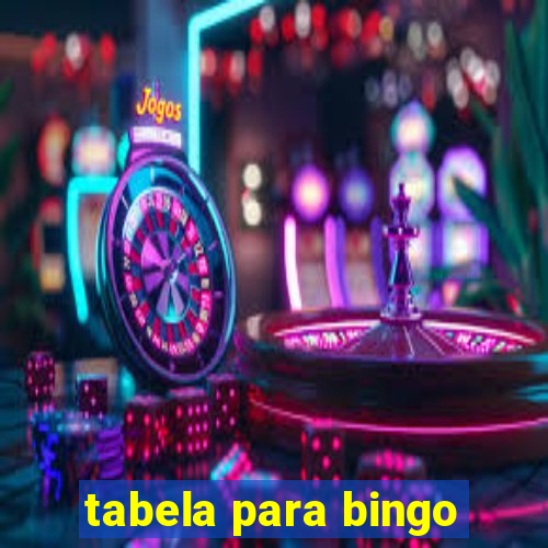 tabela para bingo