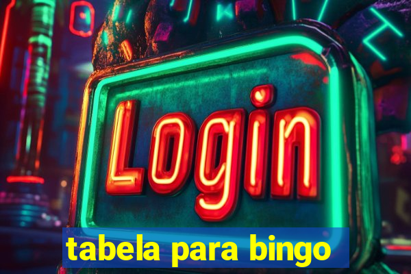 tabela para bingo