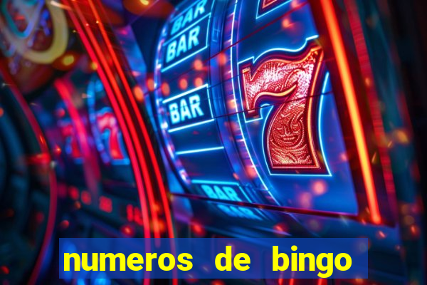 numeros de bingo del 1 al 75