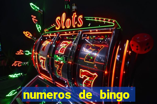 numeros de bingo del 1 al 75