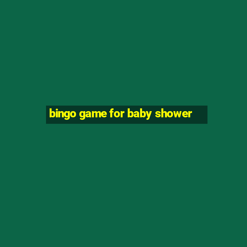 bingo game for baby shower