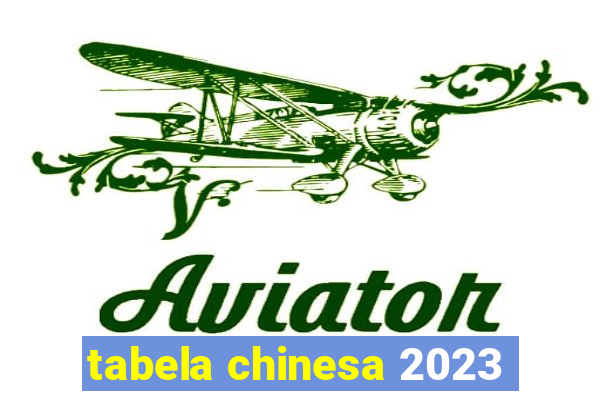 tabela chinesa 2023