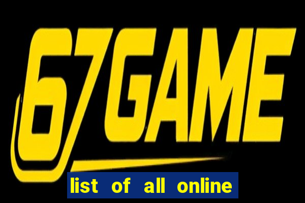 list of all online bingo sites