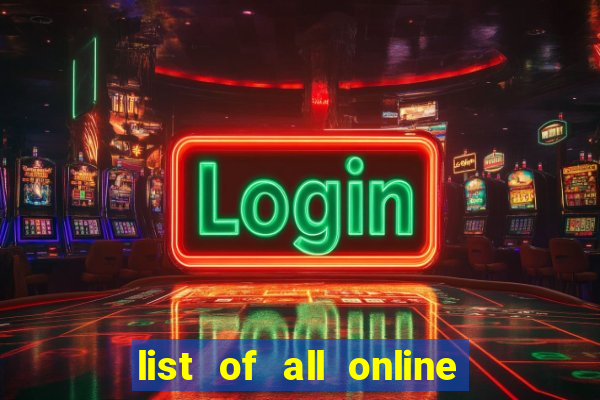 list of all online bingo sites