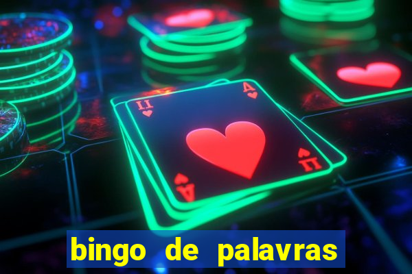 bingo de palavras para imprimir