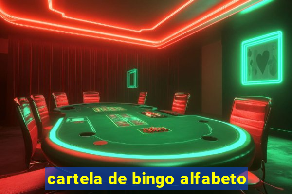 cartela de bingo alfabeto