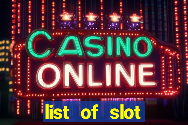 list of slot machines at winstar