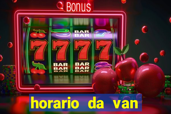 horario da van porto de pedras