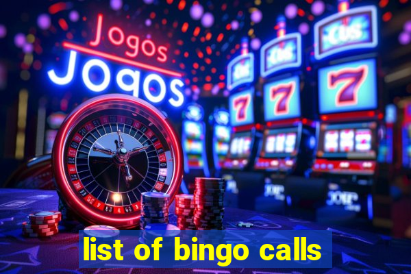 list of bingo calls