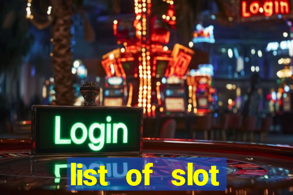 list of slot machines at jake's 58